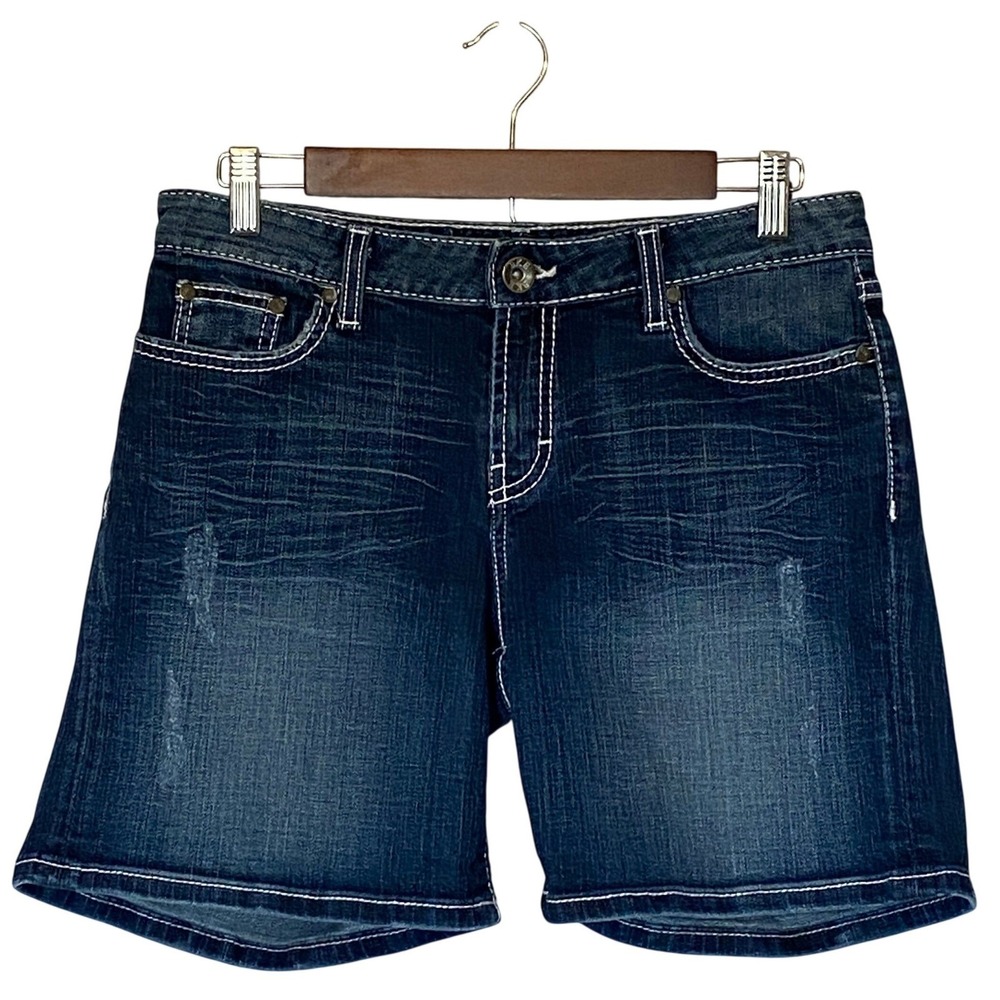 BKE Womens Kate Denim Shorts Size 30 Embroidered Pockets Western Boho Festival